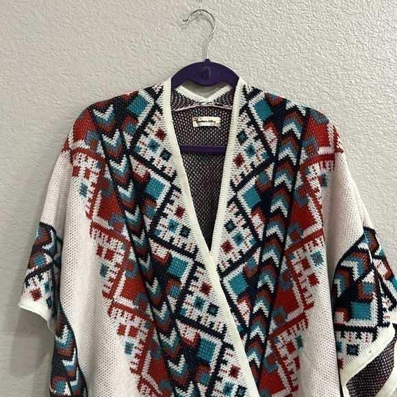 Southern Stitch ETHNIC STYLED KNITTED CARDIGAN SWEATER | HIPPIE PONCHO One SIZE - Picture 9 of 9